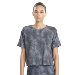 Josie Natori Layering Elements Black Gray Leopard Print Women's‎ Tee NWT Size S